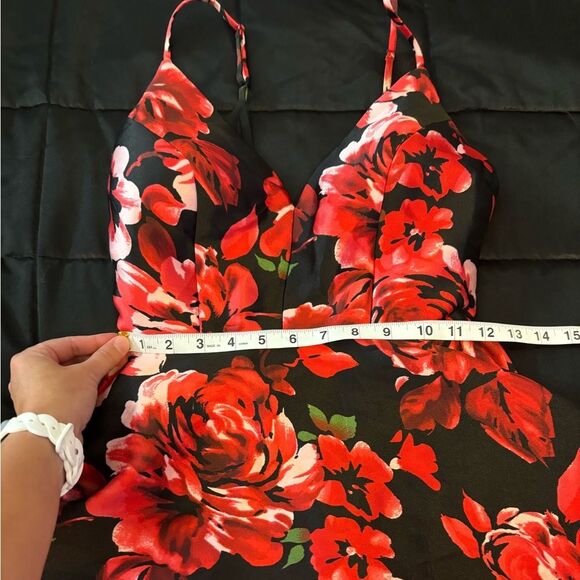 B. Smart Juniors Floral Rose Print Fit & Flare Mini Dress Size 1 - Picture 9 of 10